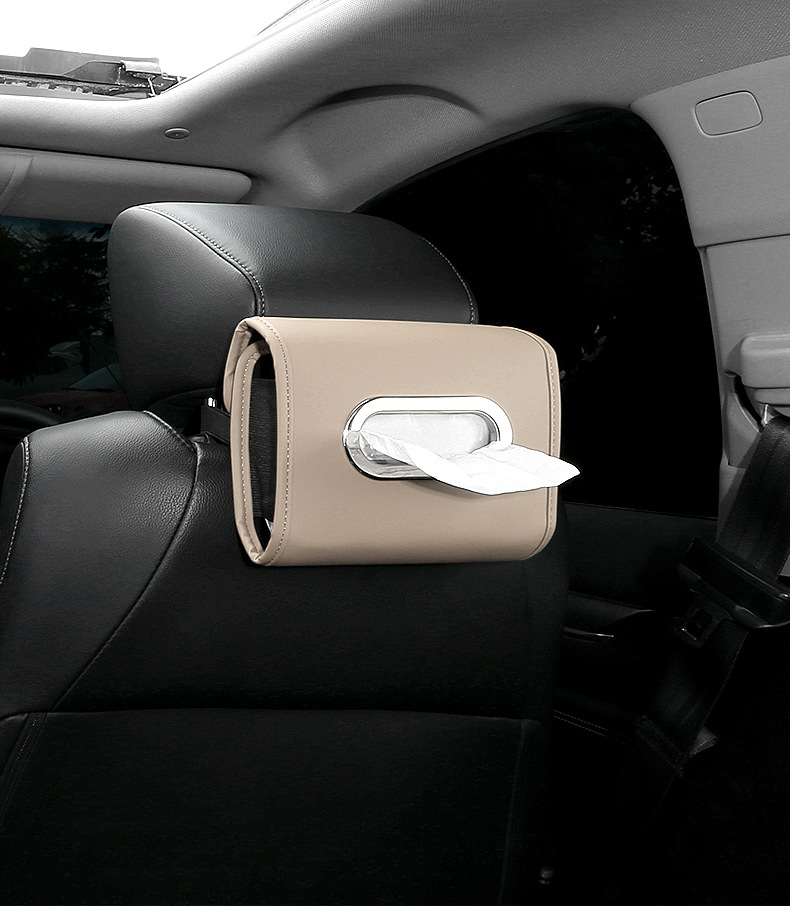 Cross-Border Car Tissue Box, Hanging Tissue Dispenser, Car Seat Back Tissue Box, Car Armrest Box Tissue Storage Bag