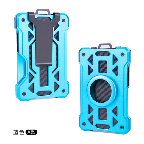 RFID card holder with metal carbon fiber, Apple tracker badge, AirTag anti-theft credit card box