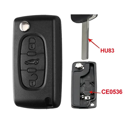Shell Hu83/Va2 Blank Ce0523/Ce0536 | Car Keys - 3-button-car-button-ce0536-hu83