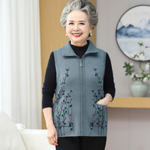 中老年女装新款马甲外套拉链开衫马夹妈妈秋冬休闲背心奶奶装坎肩