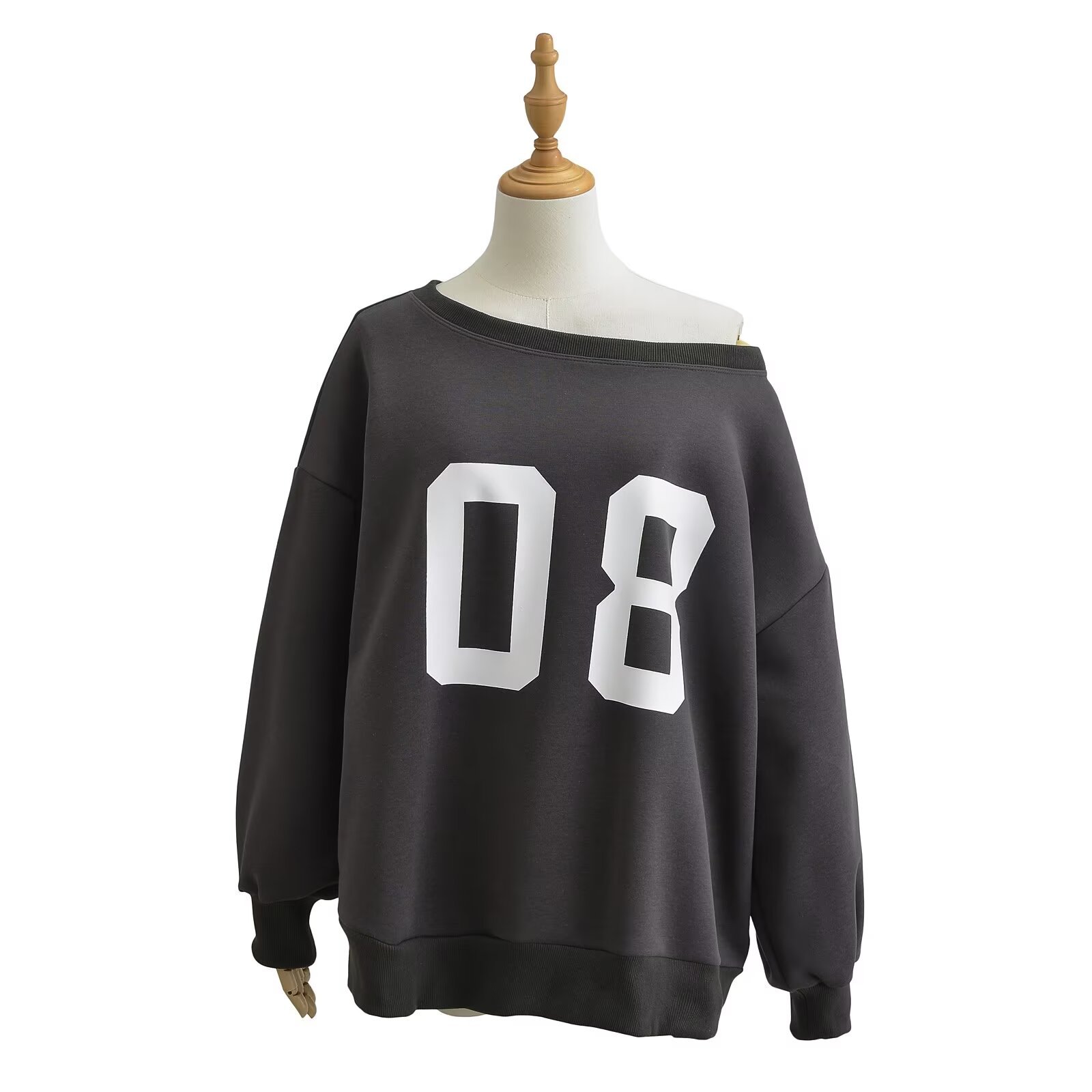 RY24302-24 Felpa casual da casa personalizzata con spalle scoperte, oversize, stile americano, estiva, nuova_voghion.com