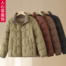 中年妈妈款羽绒棉服韩版时尚棉衣外套女轻薄老人衣服奶奶冬装棉袄