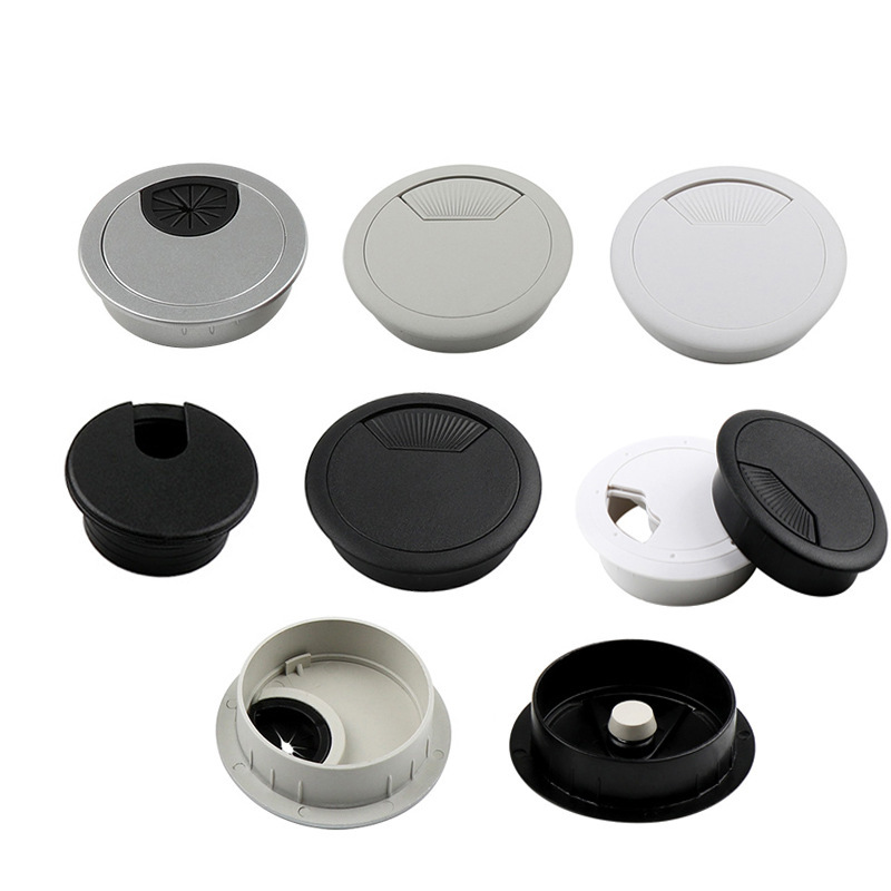 35/50/53 Plastic Round Wire Box Furniture Cabinet Wire Hole Cover Computer Desk Cover Office Desk Wire Hole Cover