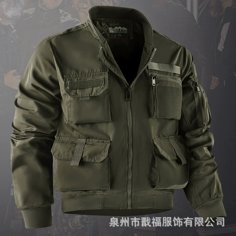 MA-1 Функциональная куртка пилота рабочая одежда винтажная мотоциклетная Повседневная зарядка уличная американская бейсбольная куртка с несколькими карманами