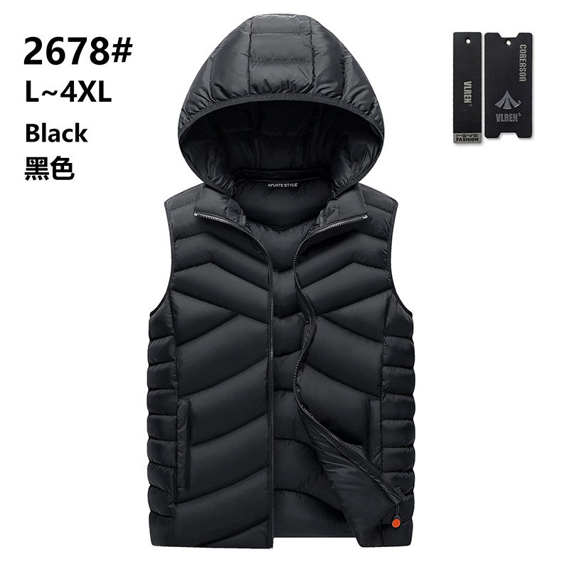 Costilla de algodón Chaleco de los hombres Otoño e Invierno estilo coreano grueso chaleco caliente transfronterizo sin mangas chaleco Comercio exterior al por mayor