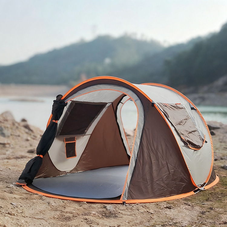 Manufacturer's Outdoor Tent for 5 People, Large Size, No Installation Required, Foldable, Fully Automatic, Hand-Pull Tent for Outdoor Camping, Waterproof and Sun Protection
