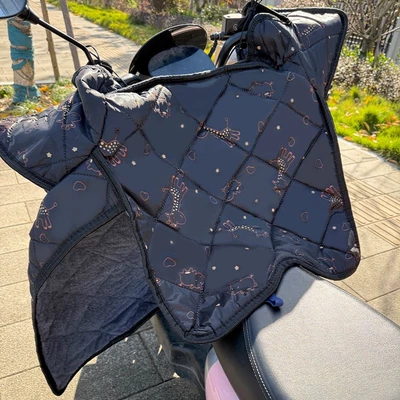 Electric Vehicle Windproof Cover, Winter Version Motorcycle front windshield - winter-fleece-lined-deer-design