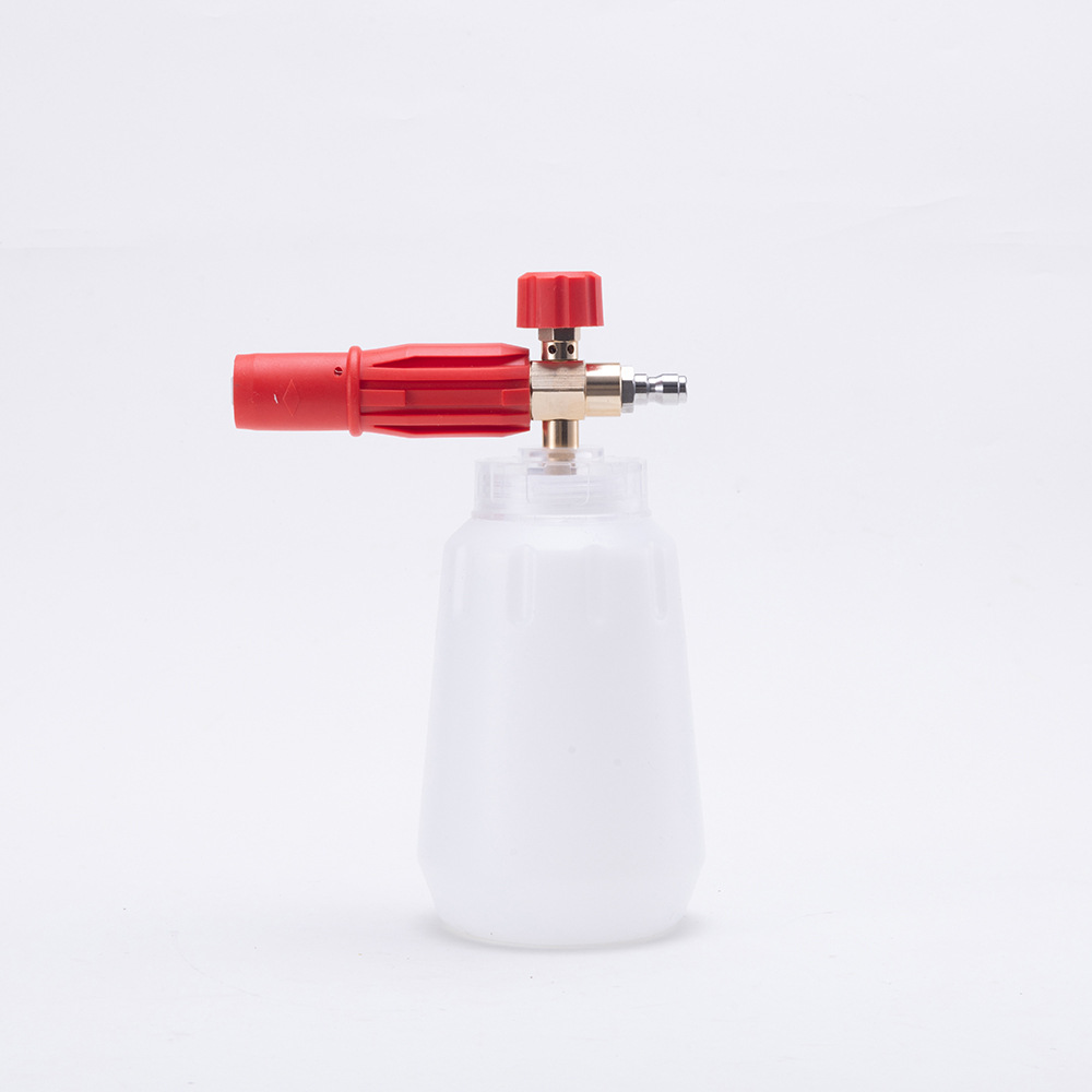 No. 4 aluminum red PA high-pressure washer transparent foam spray bottle, adjustable spray bottle, 1 liter large capacity, specialized for car washing