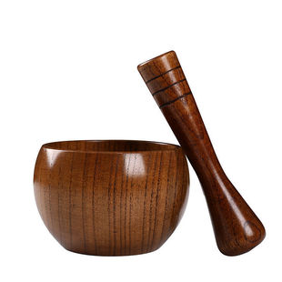 Traditional Stone Mortar Garlic Press for Home Use, Manual Garlic Grinder and Pestle