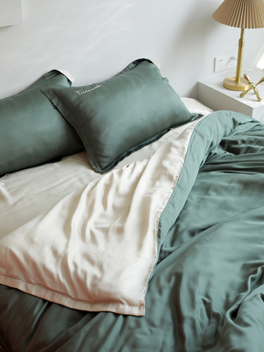 5YA1 wholesale spring and autumn ice silk naked sleeping bed four-piece set Tencel silk sheets home textile summer new bedding