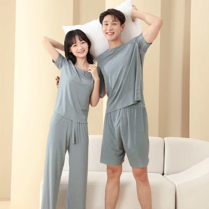 Men's Suits, Home Clothes, Women's Shorts, Seamless Ice Silk Bottoming, Summer High-Elastic Casual Suits, Round Neck Men's Suits, Home Clothes, Women's Shorts, Seamless Ice Silk Bottoming, Summer High-Elastic Casual Suits, Round Neck