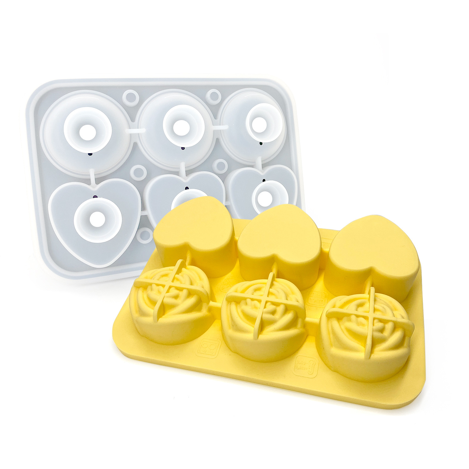 Caja de molde de hockey sobre hielo de silicona Ice Cube máquina de hielo 4-piece Rose whisky Comercial Grande cuadrado redondo image 27