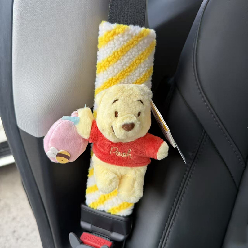 Funda Protectora de Hombro para Cinturón de Auto de Peluche Decorativa con Dibujos Animados