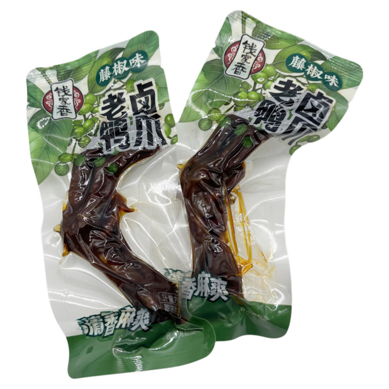 钱家香老卤鸭爪藤椒味批发网红休闲鸭爪零食解馋小吃5斤/箱|undefined