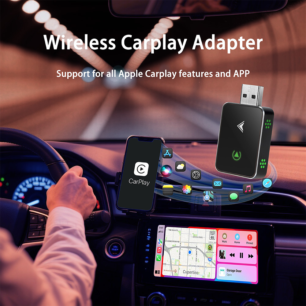Smart Button Wireless Carplay Box Android Auto Two-In-One Wired to Wireless Adapter for Car Use