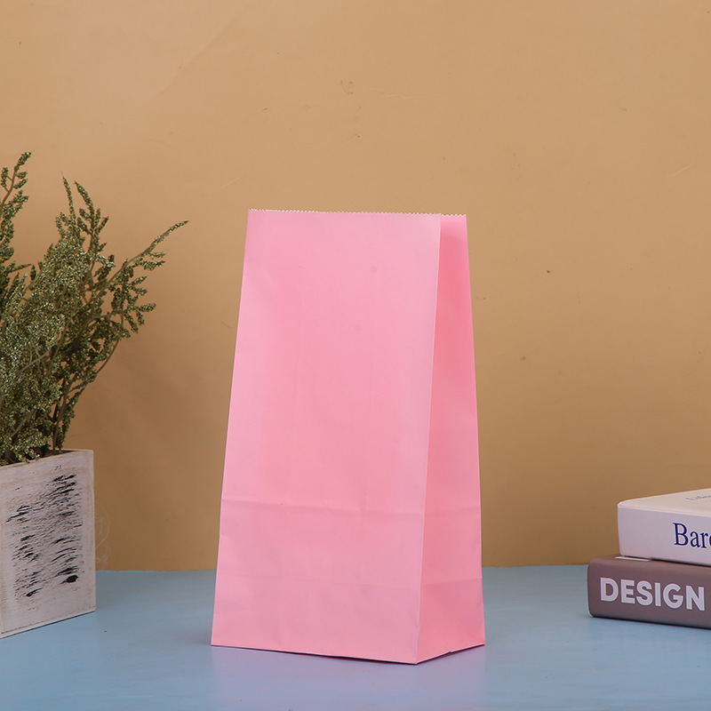 Bolsas de papel Kraft de color sólido para alimentos, dulces, fiestas de cumpleaños, regalos, diseño creativo de boutique