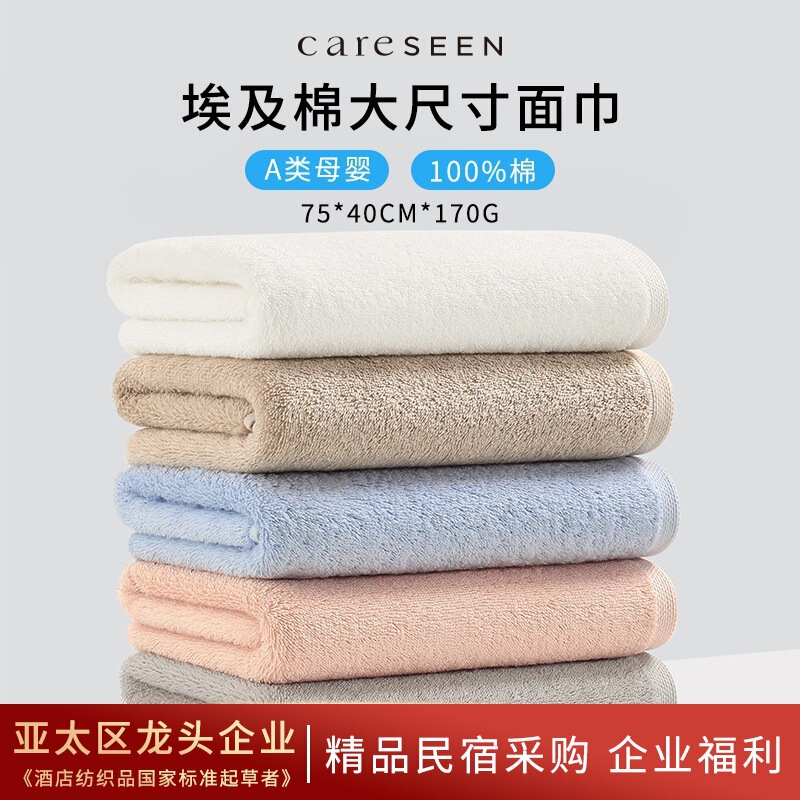 Kangerxin Hotel Towels New Egyptian Cotton Pure Cotton Face Towels Class a Ultra Soft Absorbent Wash Towels for Home Use 2-Pack