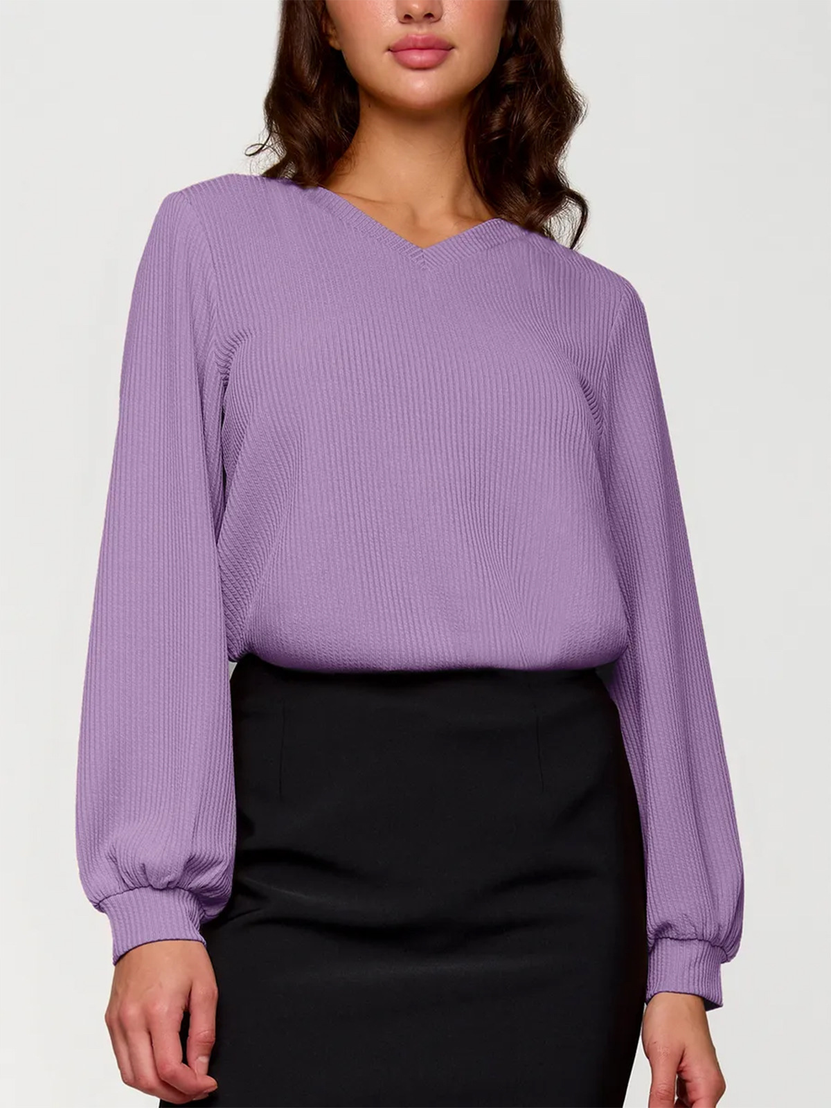 Comercio extranjero ropa de mujer transfronteriza Rusia explosión otoño invierno camisetas de punto de color sólido al por mayor fabricantes de camisetas de punto suéter de cuello en V mujeres