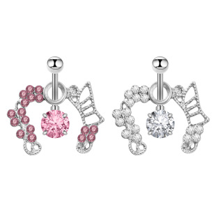 Amazon ebay cross-border spot hollow butterfly navel ring zircon navel nail human body piercing stainless steel jewelry