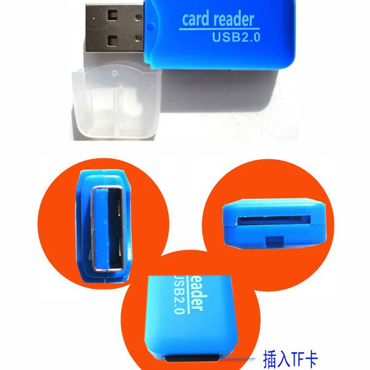 Считыватель MicroSD/TF Ice, USB 2.0 высокоскоростной, компактный портативный