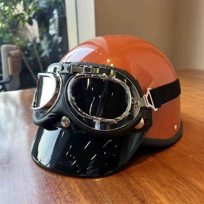 Retro Harley Helmet 3C Certified Motosiklet kaskı (dəbilqə)