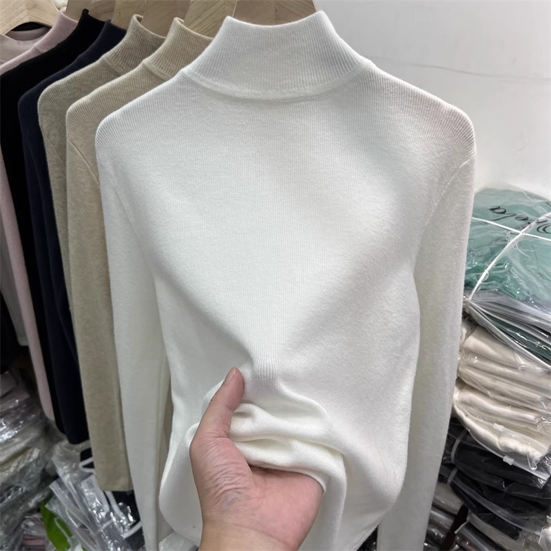 210g Weight Long Sleeve Sleeve Length Pullovers Placket Type Polyester Fabric Type Regular Top Length Sweater Tops Type Daily Occasion High Neck Neckline Slim Fit Type Stripe Pattern Winter, Autumn Season Women's Gender Elegant Style Wholesale Women's Elegant Stripe Long Sleeve Sweaters & Cardigans 6