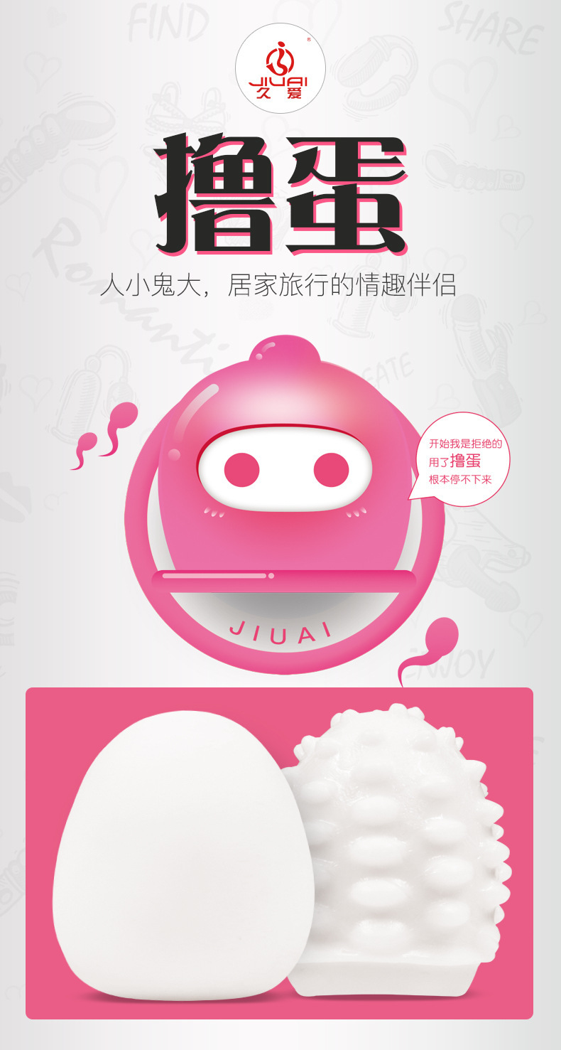 Manual Male Masturbator Egg, TPE Mini Stroker, Portable White Ring Style — detail image 11