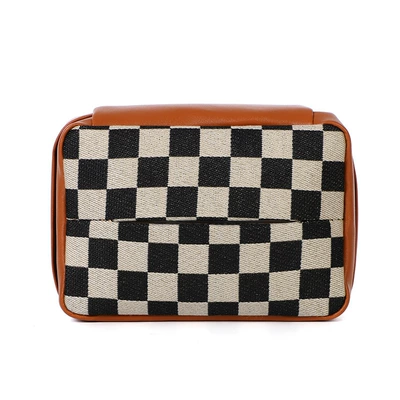 automotive supplies, Car tissue box/set - jacquard-plaid-black-and-yellow-tissue-box