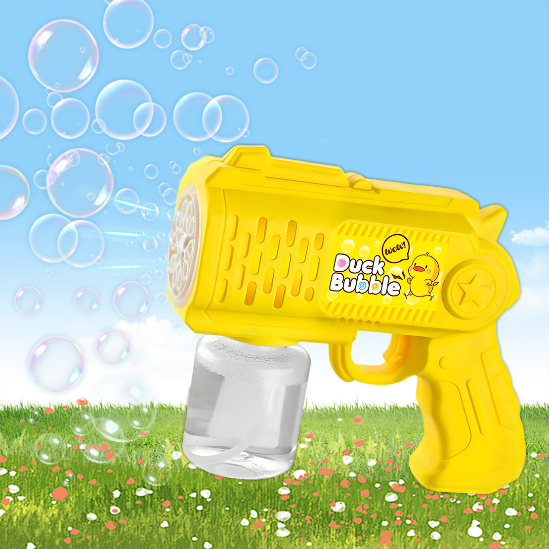 Máquina de burbujas de celebridades de Internet, máquina de burbujas automática de mano para niños, pistola de burbujas eléctrica de 32 agujeros, puesto de parque, juguetes al por mayor