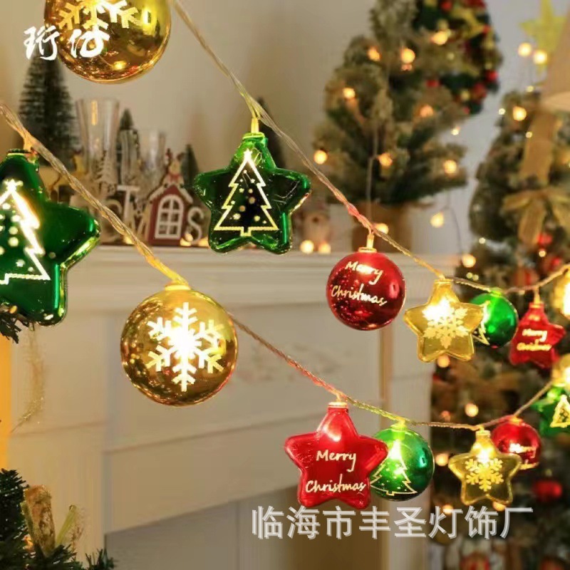 Cadena de luz LED transfronteriza de Navidad diseño de escena Santa Claus caja de la batería Cadena de luz árbol de Navidad luz decorativa