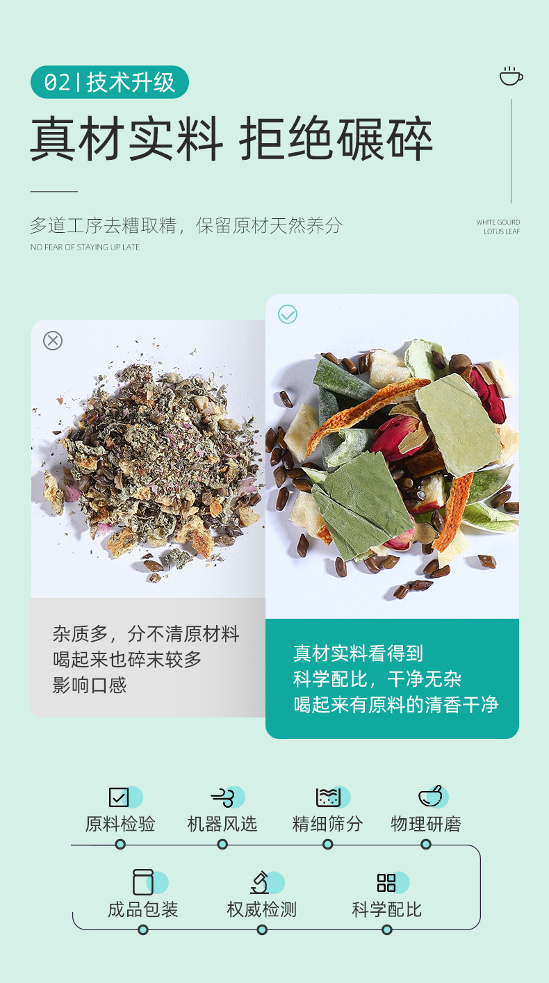 Wax Gourd Lotus Leaf Herbal Tea 35g Box 7 Triangle Tea Bags Cold Brew Blend quality and texture