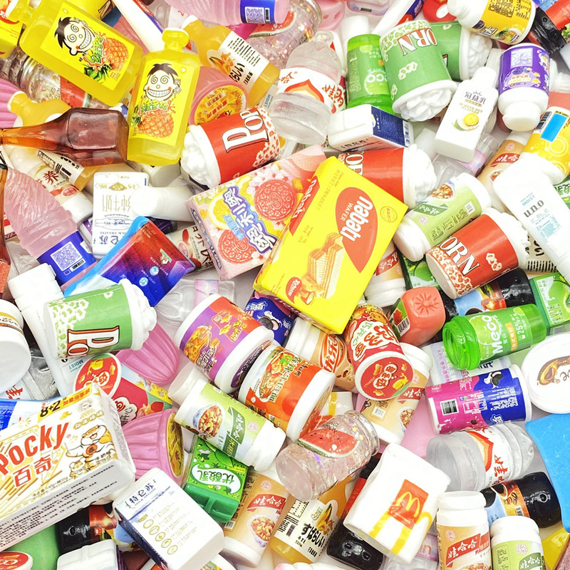 Microminiature convenience store mixed supermarket snack bar popcorn biscuits diy jewelry resin accessories wholesale