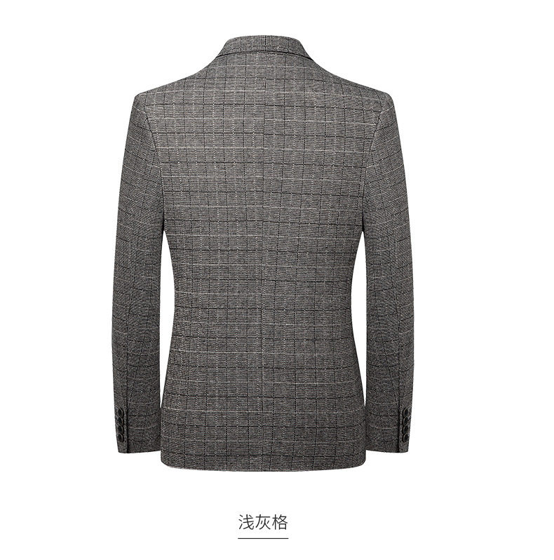 Áo vest nam họa tiết kẻ caro phong cách Hàn Quốc, dáng ôm co giãn, mặc thường ngày — Caro xám nhạt chi tiết 15