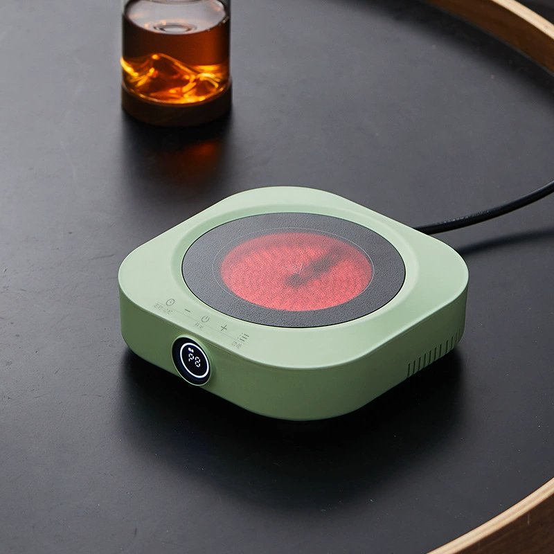 Маленькая миниатюрная электрическая керамическая плита для чая, портативная для командировок и путешествий, для кипячения воды, чая, кофе, мока-пот, стеклянный чайник