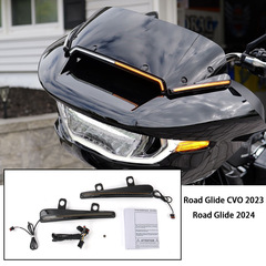 適用ハーレーCVO道路滑走ST 121オートバイ風防ストリップライトLED日行ウインカーライト