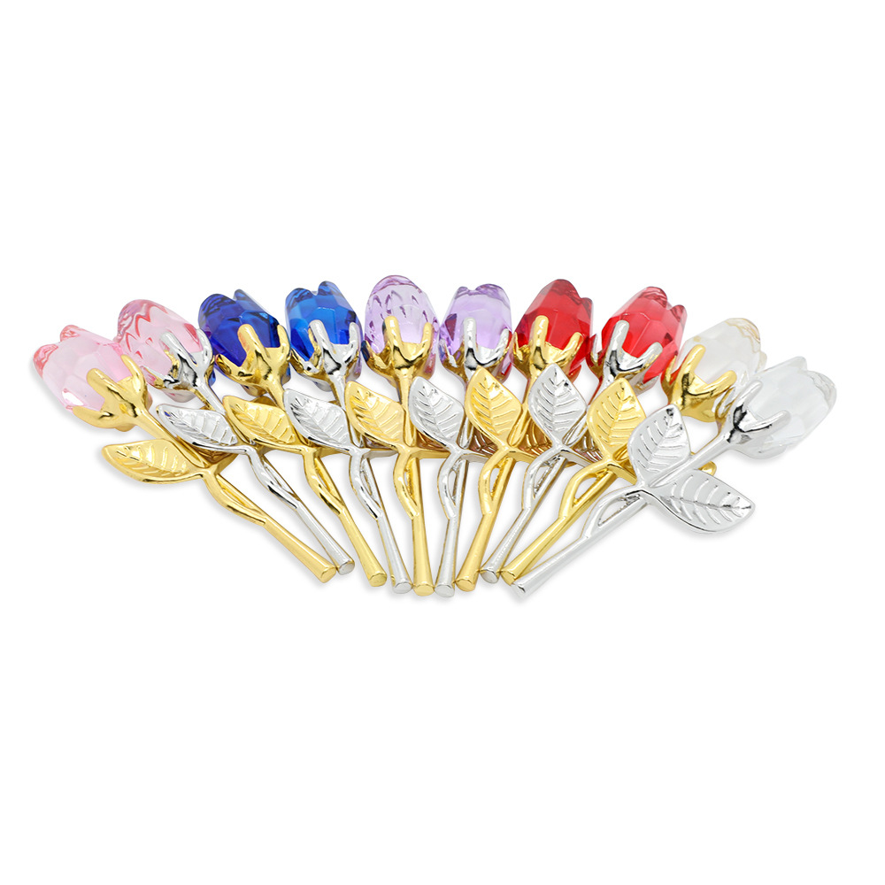 50g Weight Ornaments Home Textiles & Decor Type 1 Piece Quantity Wedding, Banquet, Graduation Occasion Alloy, Crystal Material Rose Pattern Casual, Lady, Simple Style Style Casual Lady Simple Style Rose Alloy Crystal Ornaments Artificial Flowers 4