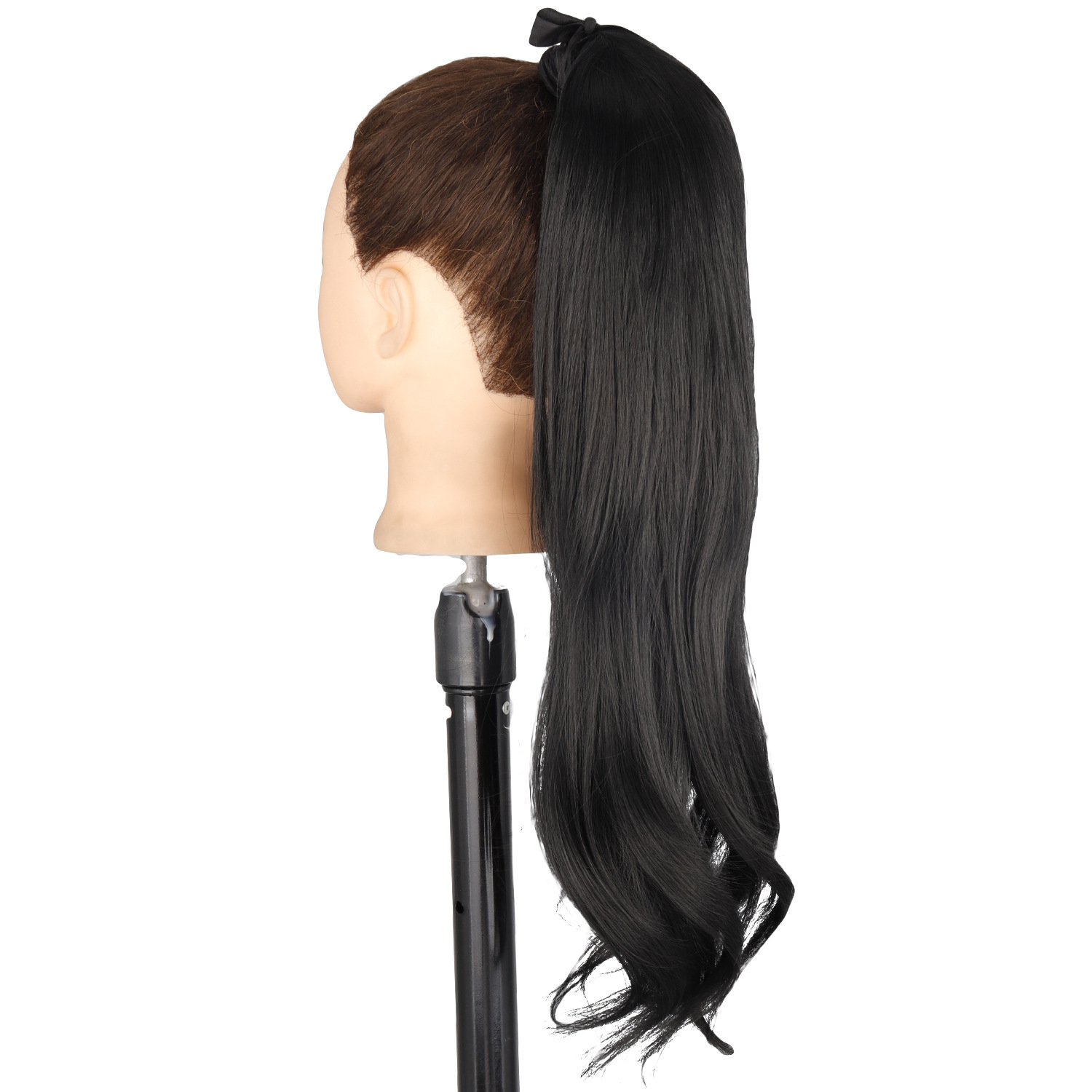 Cinturón enrollado trenza de cola de caballo sintética fibra química cabello recto ligeramente curvado peluca de moda encantadora extensión de cabello peluca