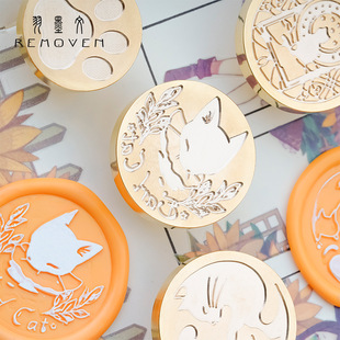 Fire Paint Seal Original Cat Series Student DIY Hand Account Decoration Fire Wax Seal Invitation Card Secret Letter Seal