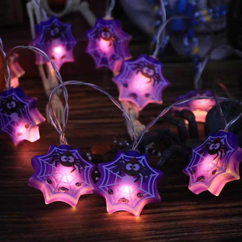 万圣节装饰led灯串鬼节布置幽灵南瓜小夜灯户外公园庭院氛围灯串|undefined