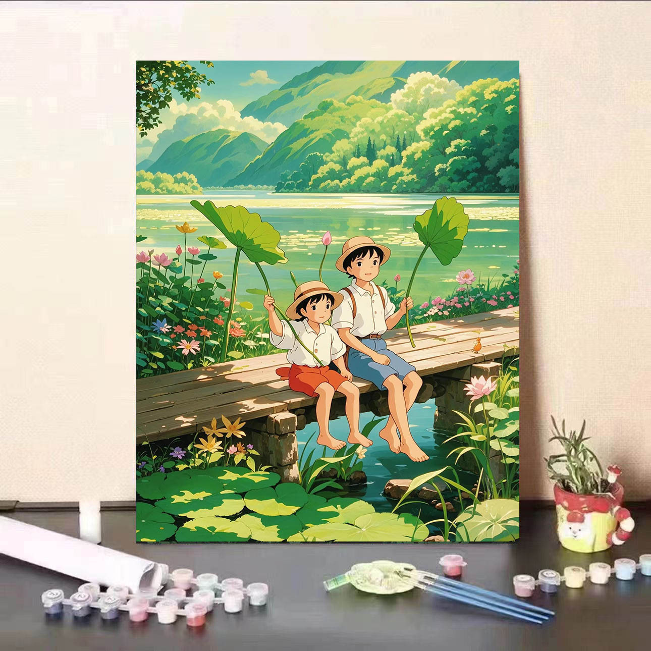 夏天小清新風景數字油畫diy手工填色治癒高顏值客廳丙烯畫禮物