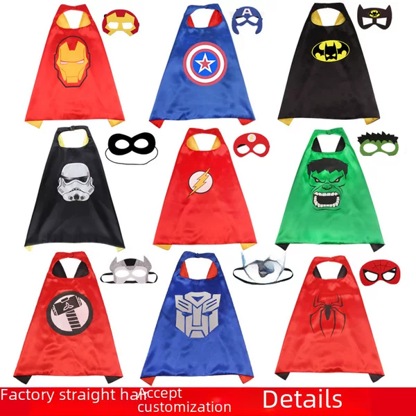 Halloween Kidsren's Cloak Marvel Superhero Hulk Ice and Snow Spider-Man Cloak Performance Costume