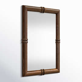 新中式复古简约艺术镜竹节设计挂墙式浴室镜法式家用卫生间化妆镜