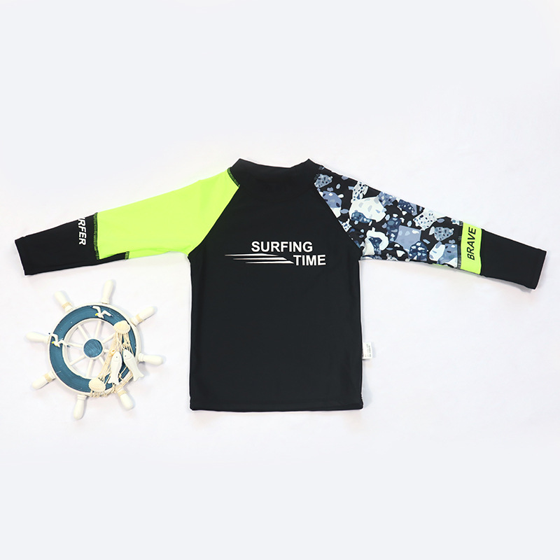 Jungen Langarm Schwimmanzug Mit Badekappe Und Uv Schutz Set_voghion.com