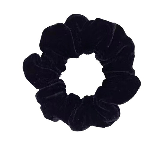 Korean style velvet hair band, simple black thick hair rope head flower plate hair tie hair rubber band head rope gold velvet large intestine circle for women