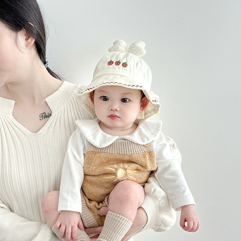 Sombrero de bebé primavera y otoño delgado sombrero de pescador protector solar para niños y niñas pequeños meses bonitos bonitos sombreros de verano