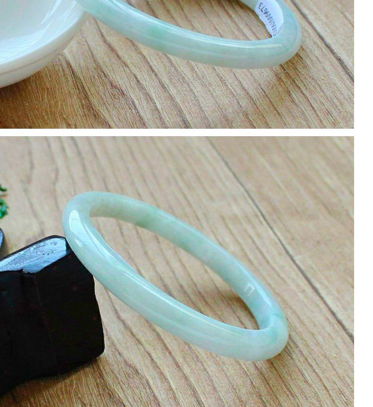 Vòng tay ngọc bích tự nhiên Miến Điện dạng dải mỏng hoa nổi, có giấy chứng nhận chi tiết 6