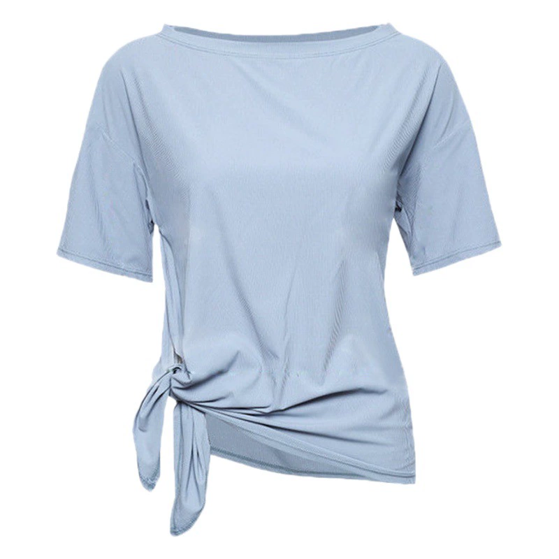 Спортивная футболка Женская блузка Свободная тонкая быстросохнущая блузка с коротким рукавом для профессиональных тренировок Фитнес-топ для йоги Лето