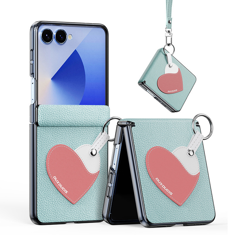 サムスン ZFlip7 磁気折りたたみ携帯電話ケース PU レザーリングストラップ付き小さな新鮮な保護ケース卸売に適しています|undefined