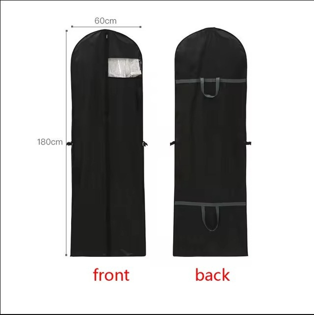 Cubierta de polvo de vestido de boda gruesa de doble capa cubierta de polvo de vestido extendida ropa grande bolsa de polvo bolsa de almacenamiento colgante transparente