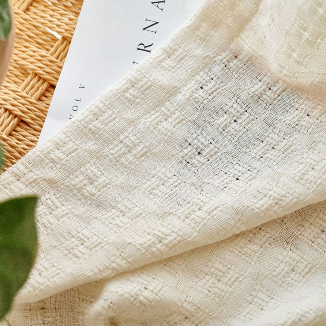 Japanese-Style Cotton and Linen Sheer Curtains, Natural Wood Style, Thickened for Hotels, Guesthouses, Living Rooms, Dining Rooms, Bedrooms, Bay Windows, Finished Products Wholesale